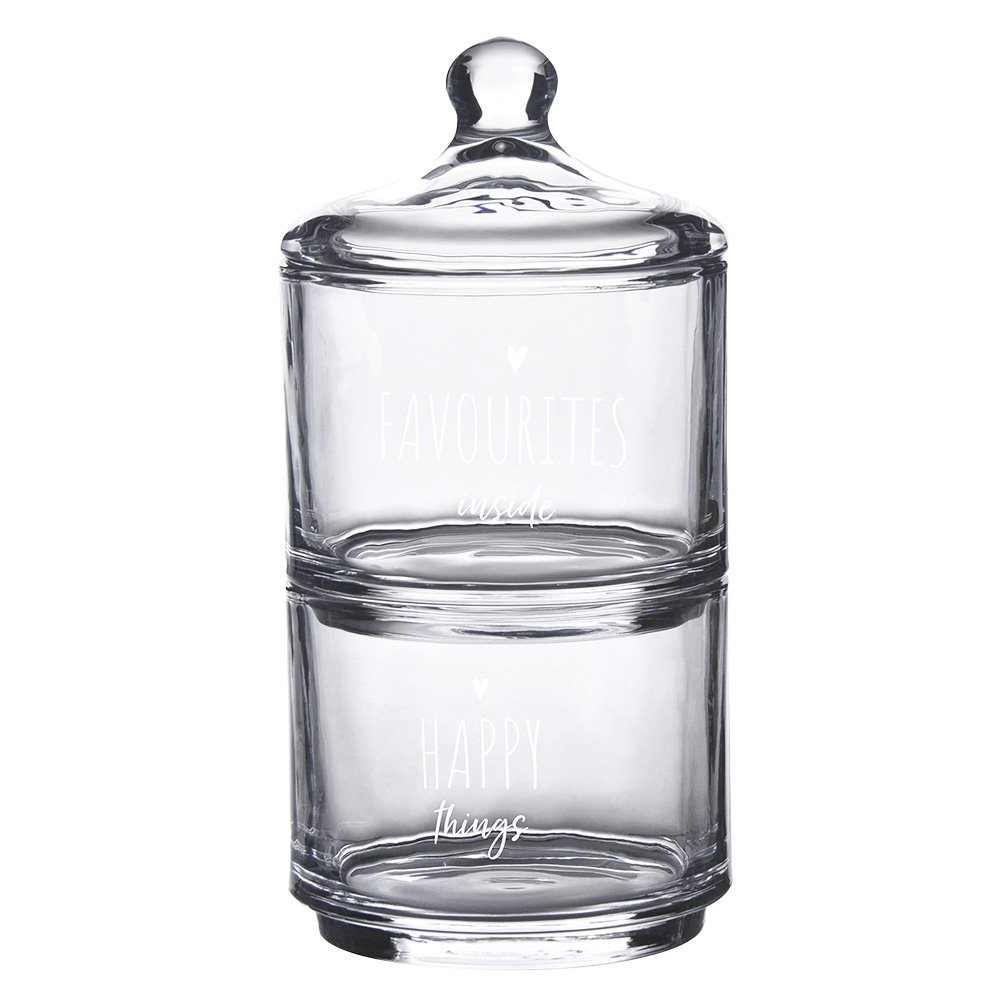 Voorraadpot Deksel Ø 10x21 cm Glas Hart Voorraadbus