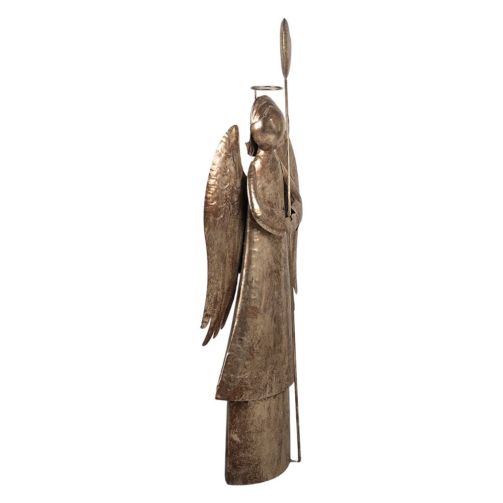 Kerstdecoratie Beeld Engel 48x18x136 cm Goudkleurig Metaal