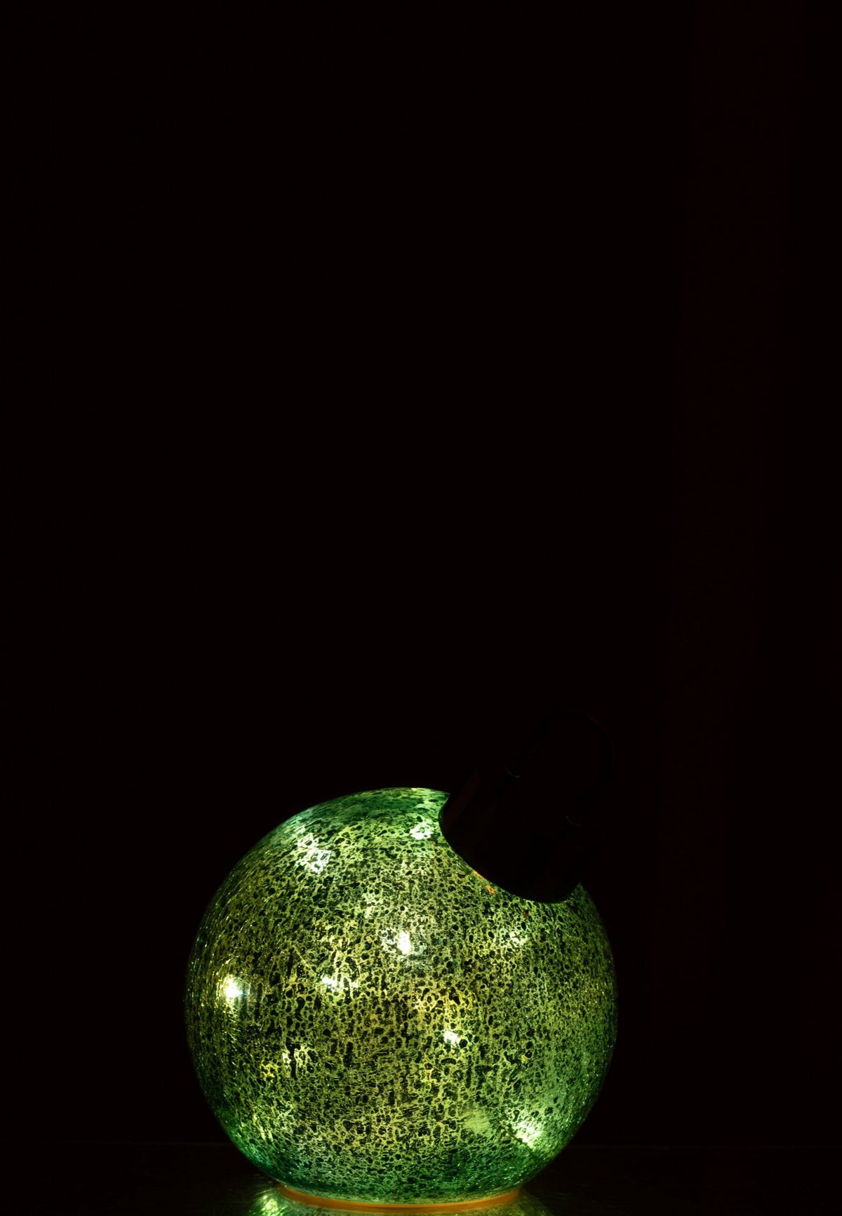 J-Line decoratie Bal - glas - turquoise - small - LED