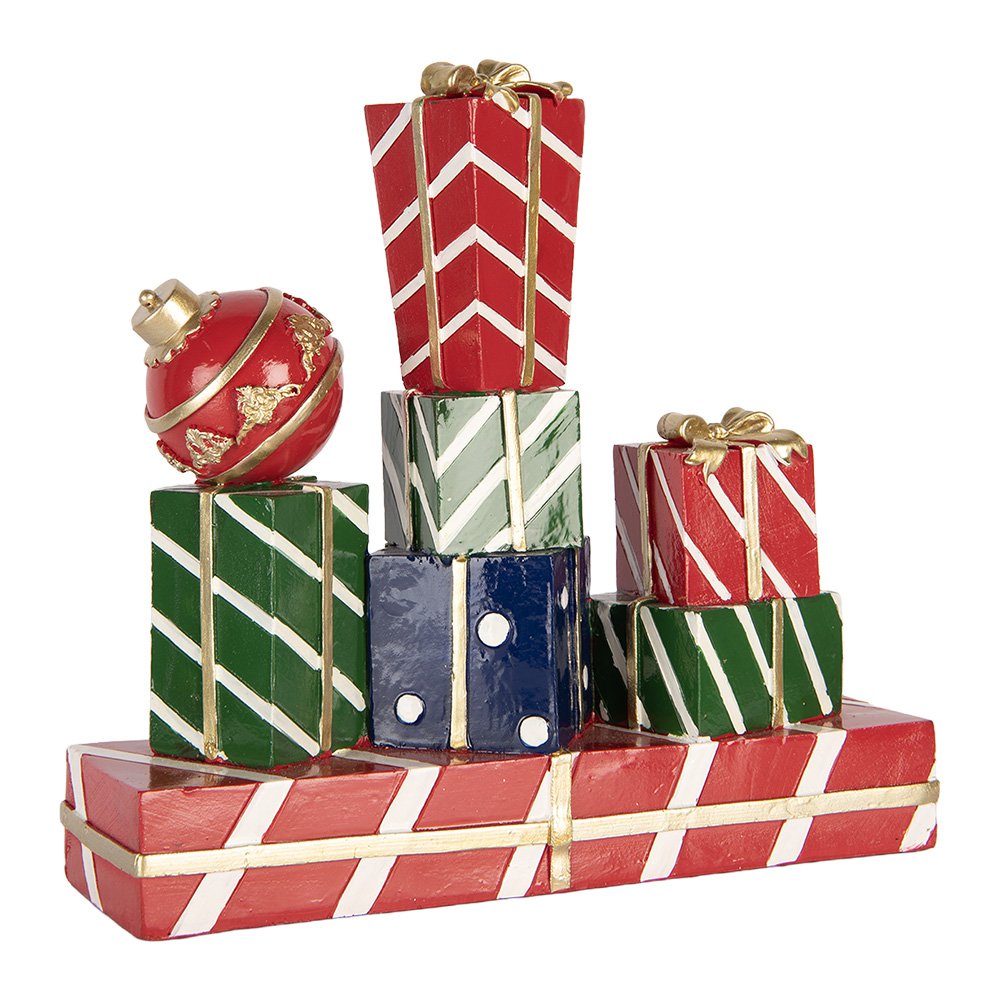 Kerstdecoratie Beeld Cadeau 21x7x21 cm Rood Kunststof