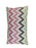 Multi Zigzag kussen roze 30x50cm