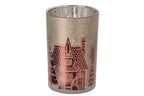 J-Line Windlicht - glas - kerstrood/grijs - L