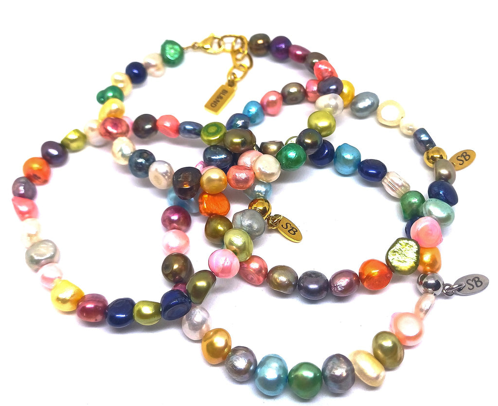 Kleurrijke zoetwaterparel armbanden Galaxy