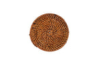 Glazen achtbaan rattan - set/6 - dia 10 cm