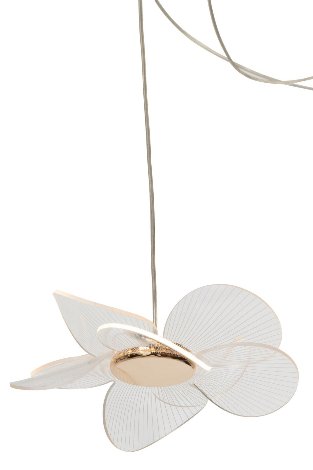 J-Line plafondlamp bloem - acryl - goud - small