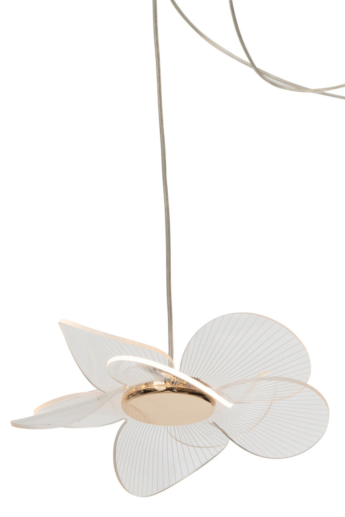 J-Line plafondlamp bloem - acryl - goud - small