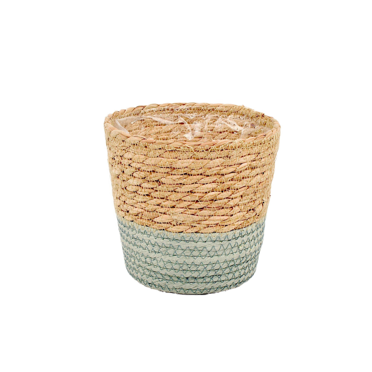 Stromand met kunststof 15x17/12cm naturel/groen