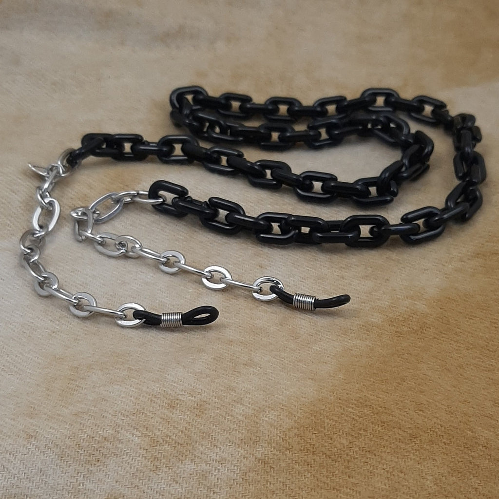 Brillenkoord acrylic chain zilver