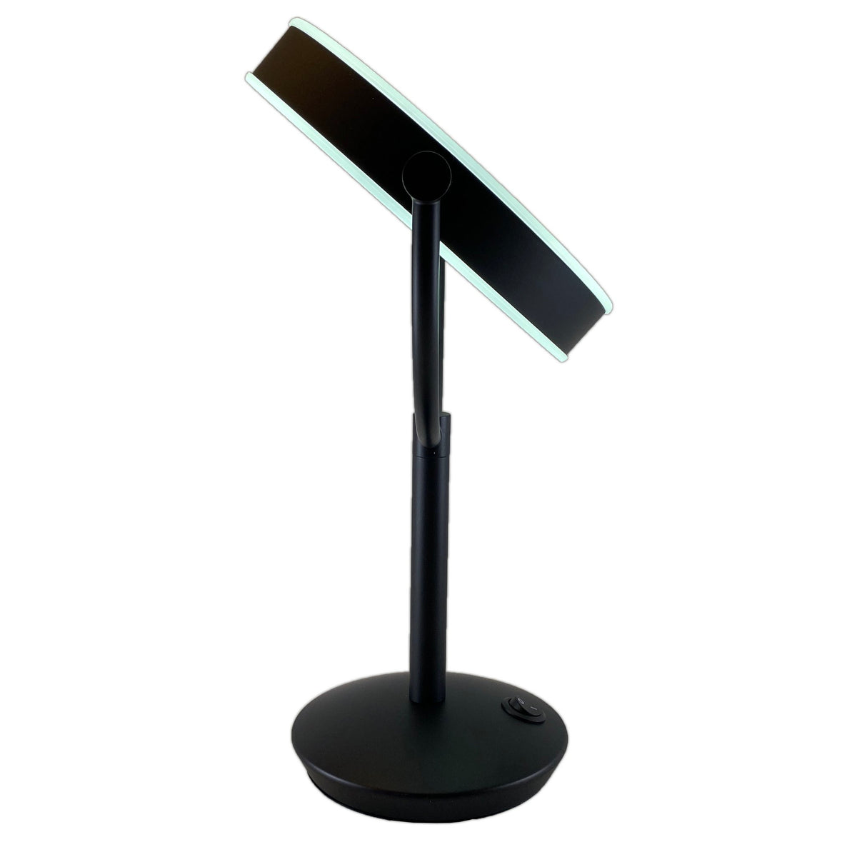 Metalen Make-up LED Spiegel zwart Ø19cm doorsnee