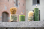 J-Line mand Rond + Band - jute - naturel/groen - XS/S
