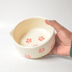 Serveerschaal | Keramieken handgeschilderde Matcha-set | Kersenbloesem set van 2