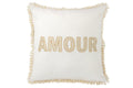 J-Line kussen Amour - textiel - wit/goud