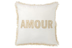 J-Line kussen Amour - textiel - wit/goud