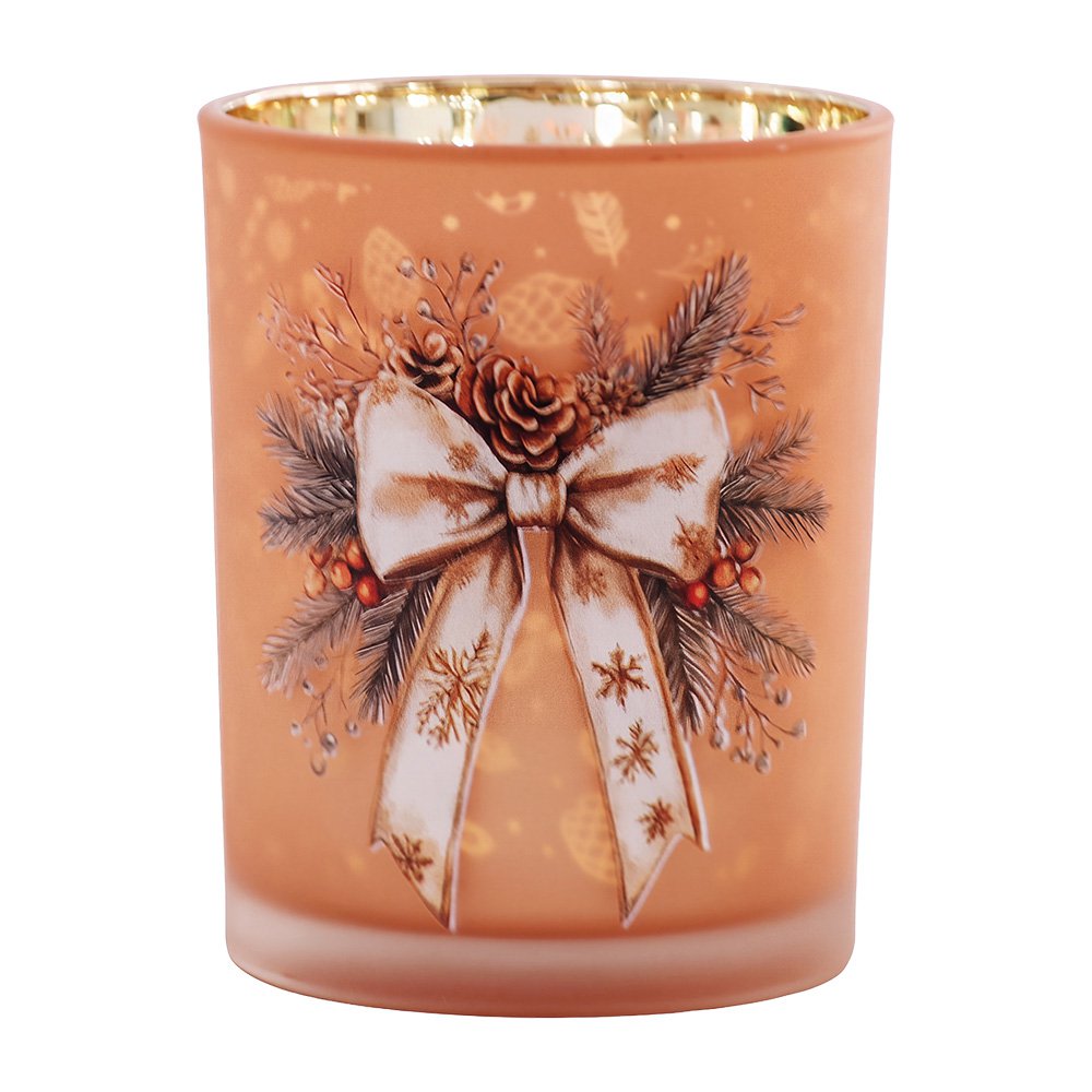 Waxinelichthouder Ø 10x13 cm Bruin Glas