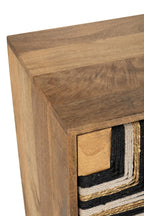 J-Line kast Geweven Draadontwerp - hout - naturel/zwart