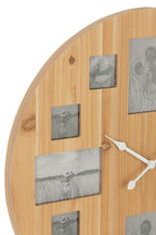 J-Line Wandklok Foto Mdf Naturel