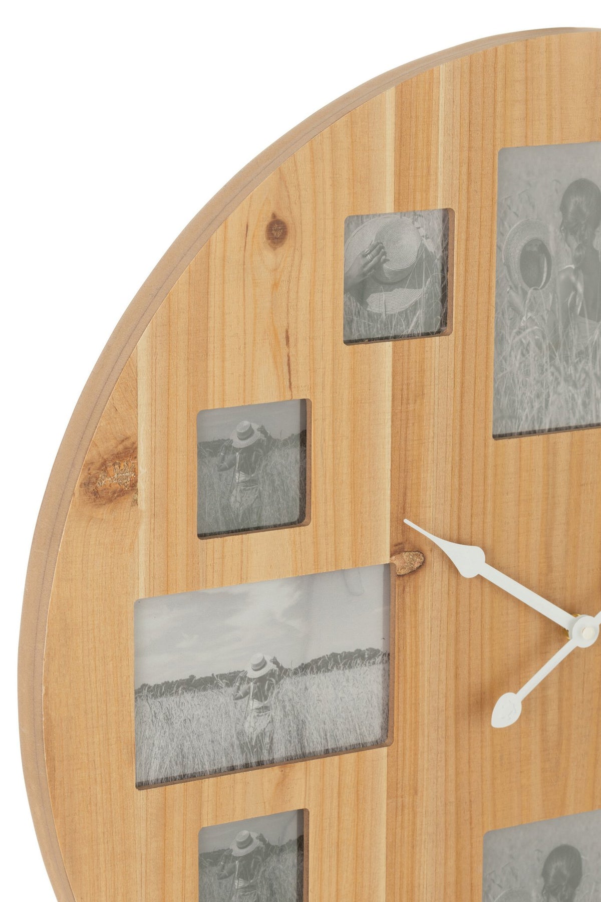 J-Line Wandklok Foto Mdf Naturel