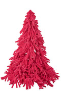 J-Line decoratie kerstboom Donzig - polyester - fuchsia - large