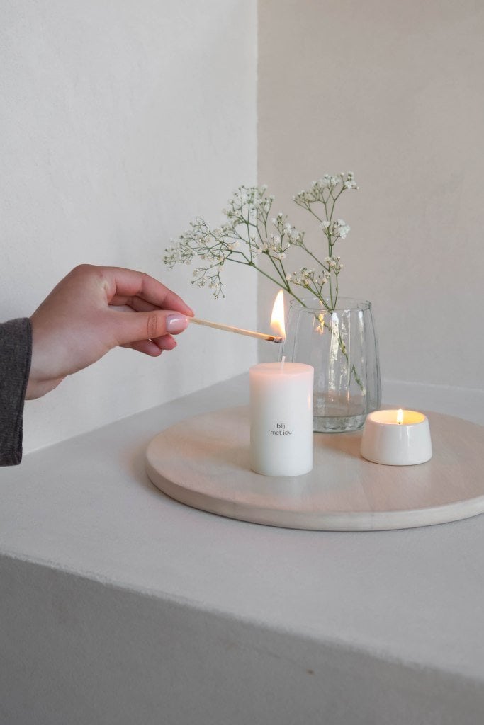 Leeff Pillar Candle giftbag - Blij met jou