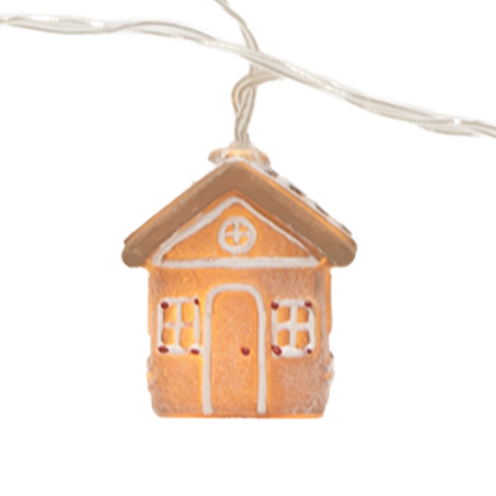 Lichtsnoer 10 Lampjes Gingerbread house LED 150 cm Bruin Kunststof
