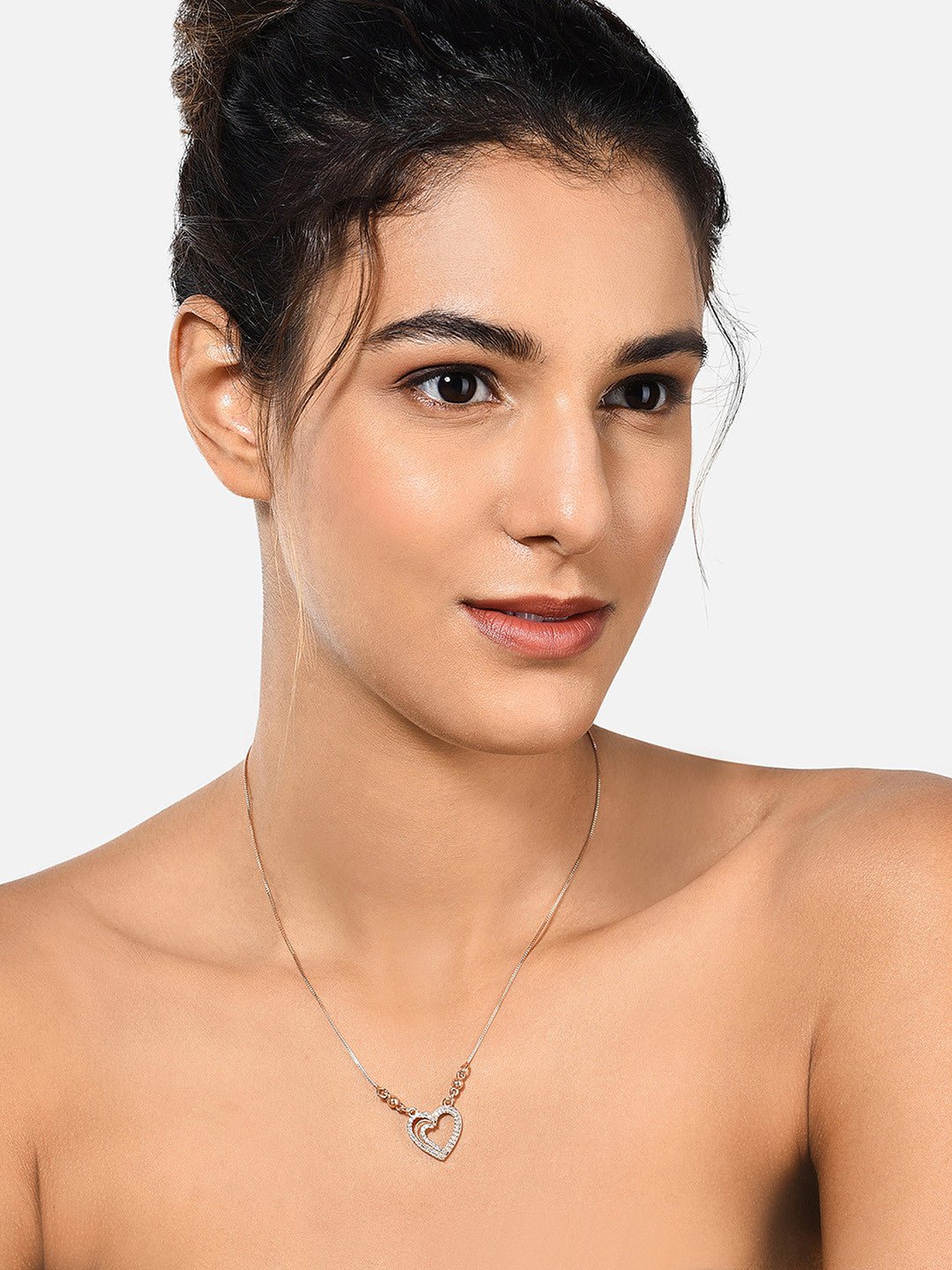 Rosévergulde ketting – Messing & Zirkonia – S-haaksluiting – 23,5 cm