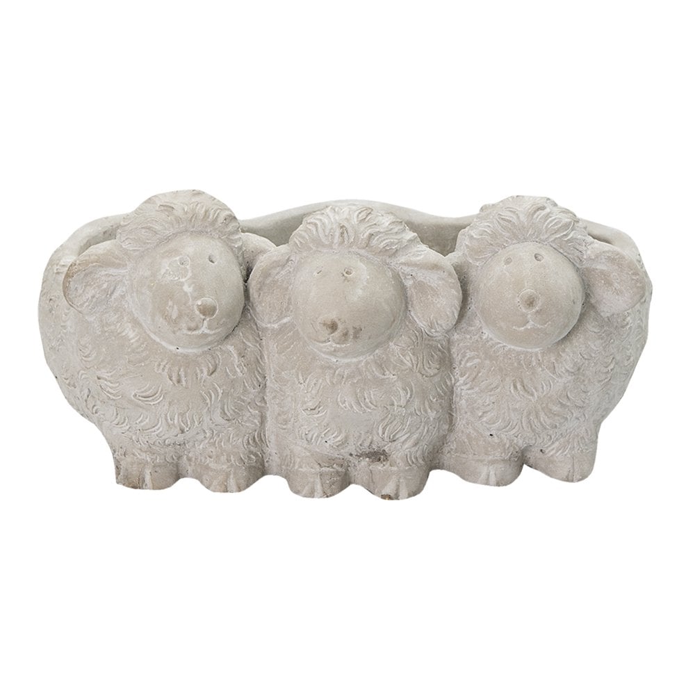 Bloempot Schaap 26x20x12 cm Grijs Steen Bloempot Binnen