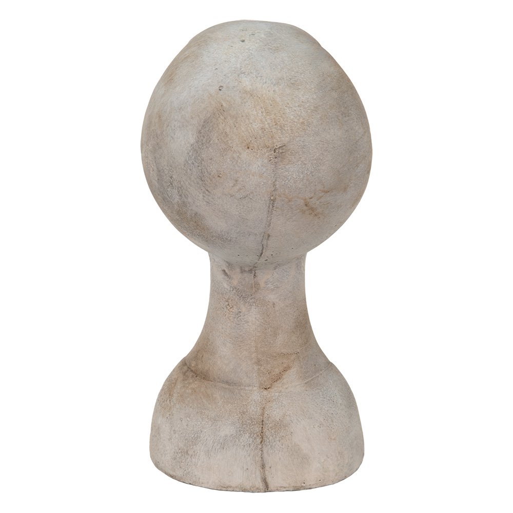 Buste meisje 12x11x24 cm beige steen
