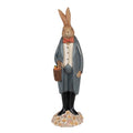 Beeld Konijn 34 cm Bruin Blauw Polyresin Paasdecoratie