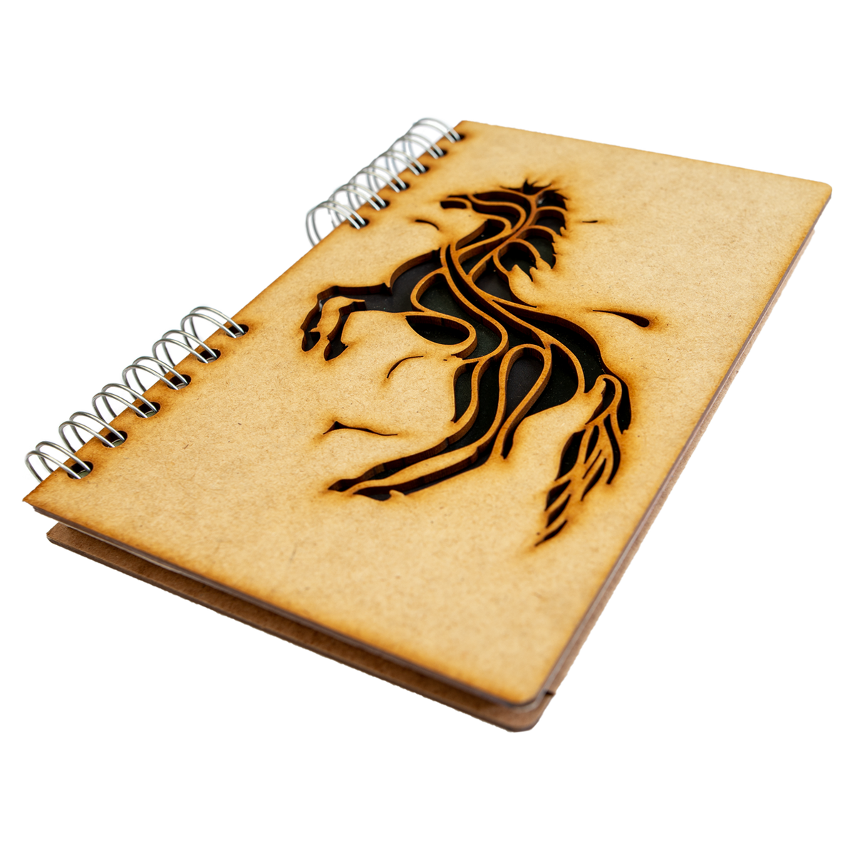 Duurzaam Houten Notitieboek – Komoni – Black Horse – Gerecycled papier