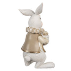 Beeld Konijn 13 cm Wit Bruin Polyresin