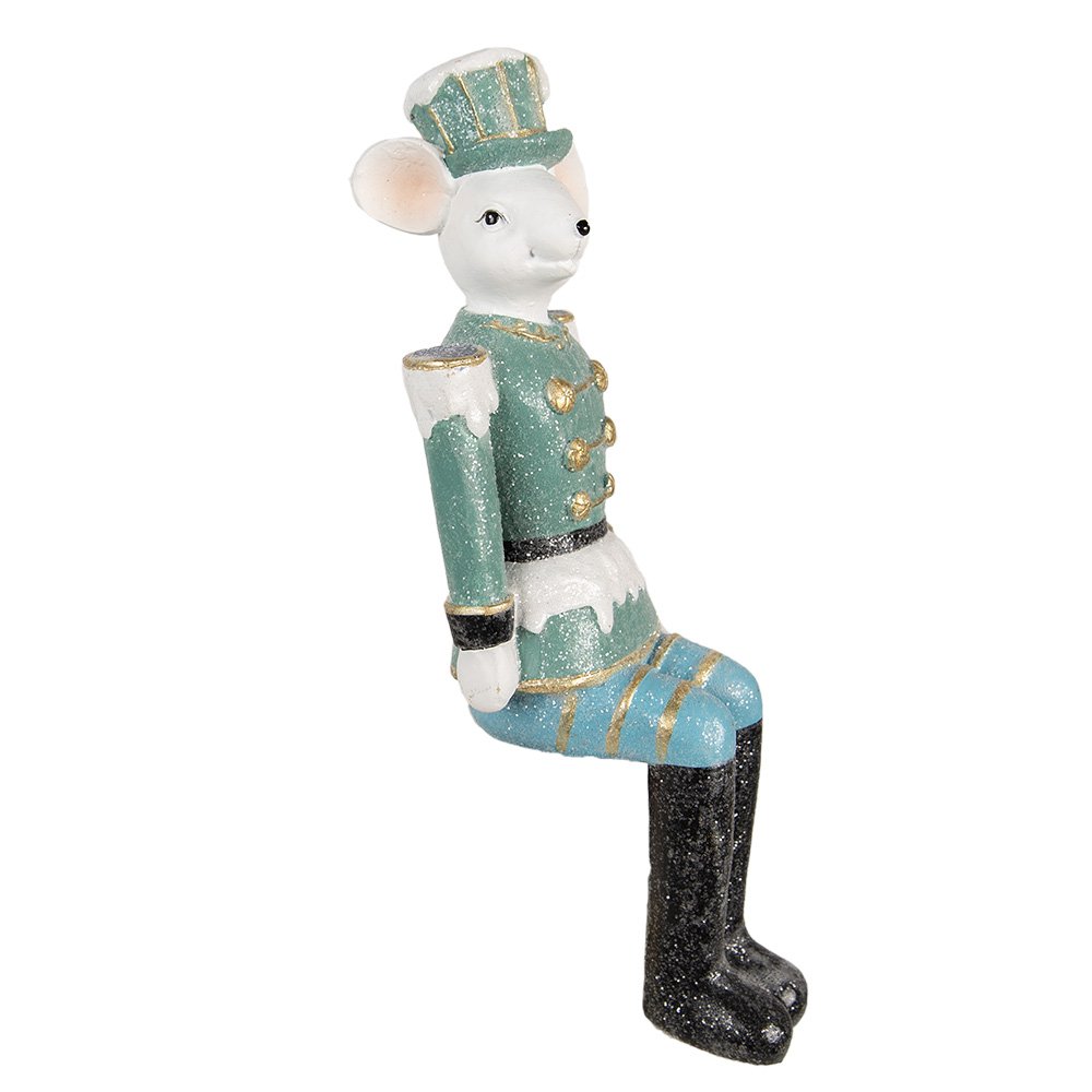 Beeld Muis 19 cm Blauw Polyresin Decoratie Beeld
