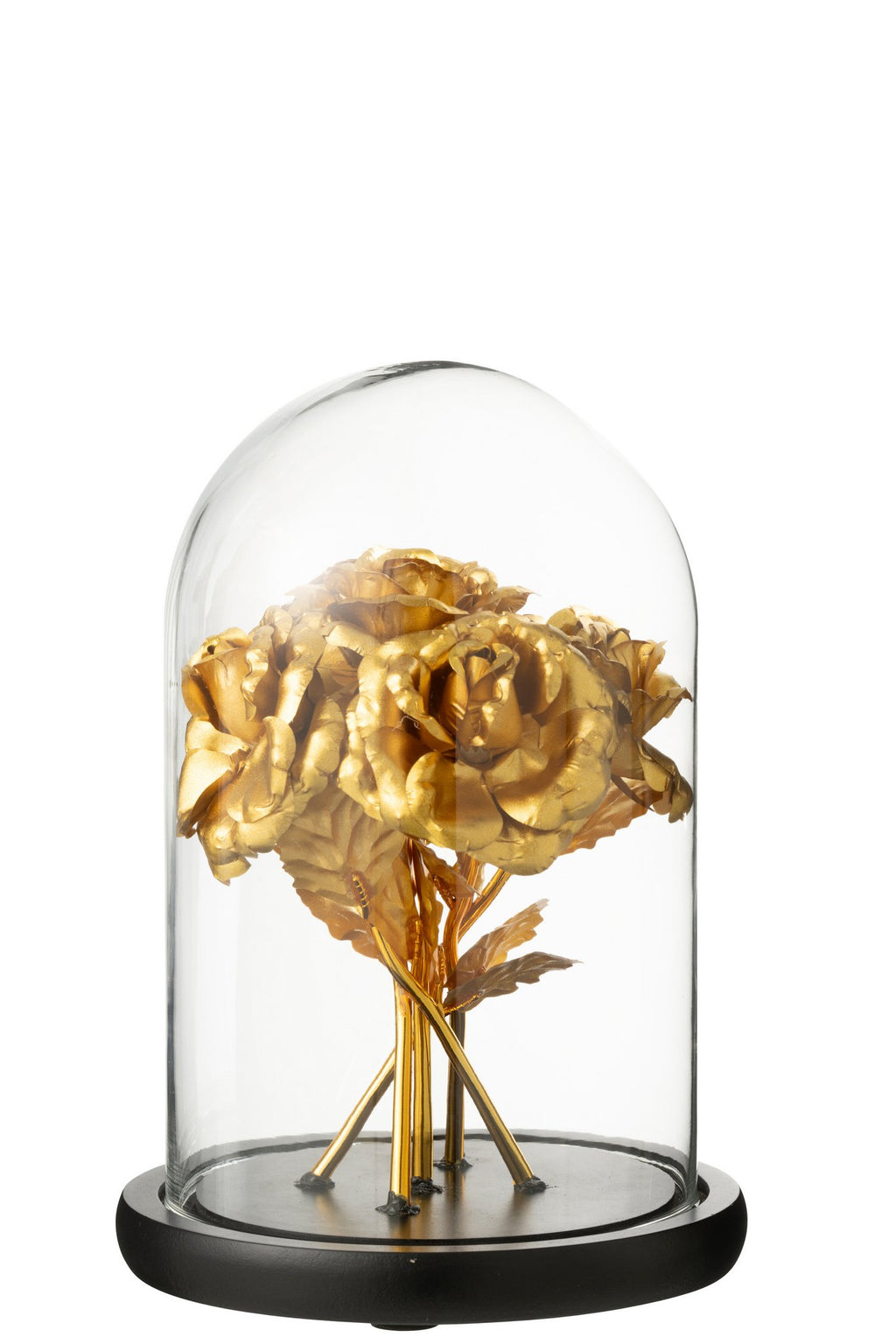 J-Line decoratie Stolp Roos - glas - goud/zwart - M
