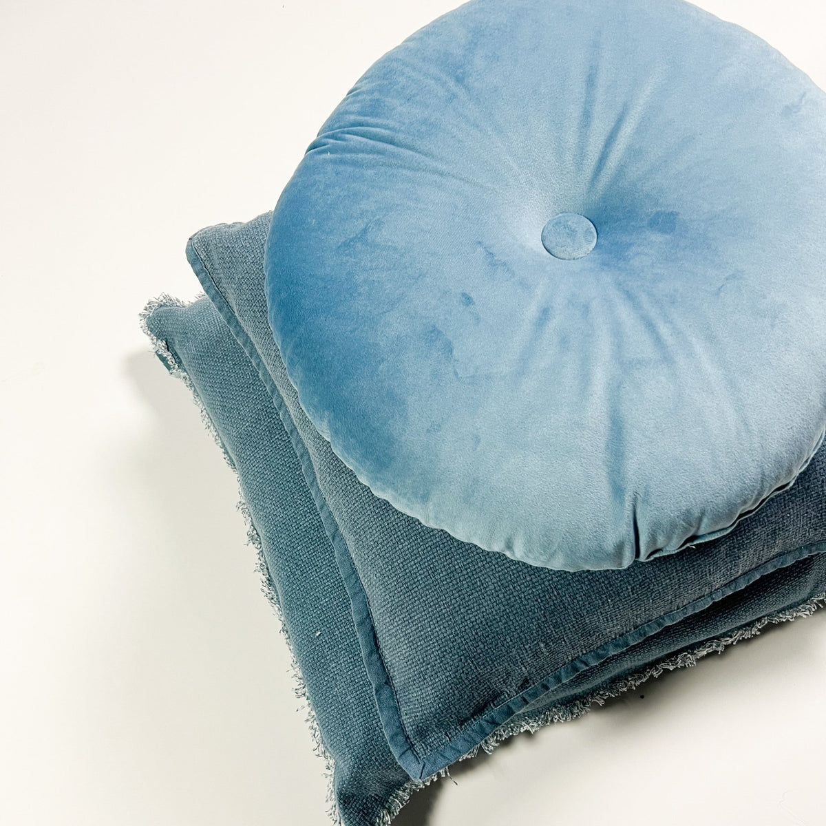 Dutch Decor Bowie - Kussen 45x45 cm - Gewassen katoen - Provinciaal Blauw - Blauw