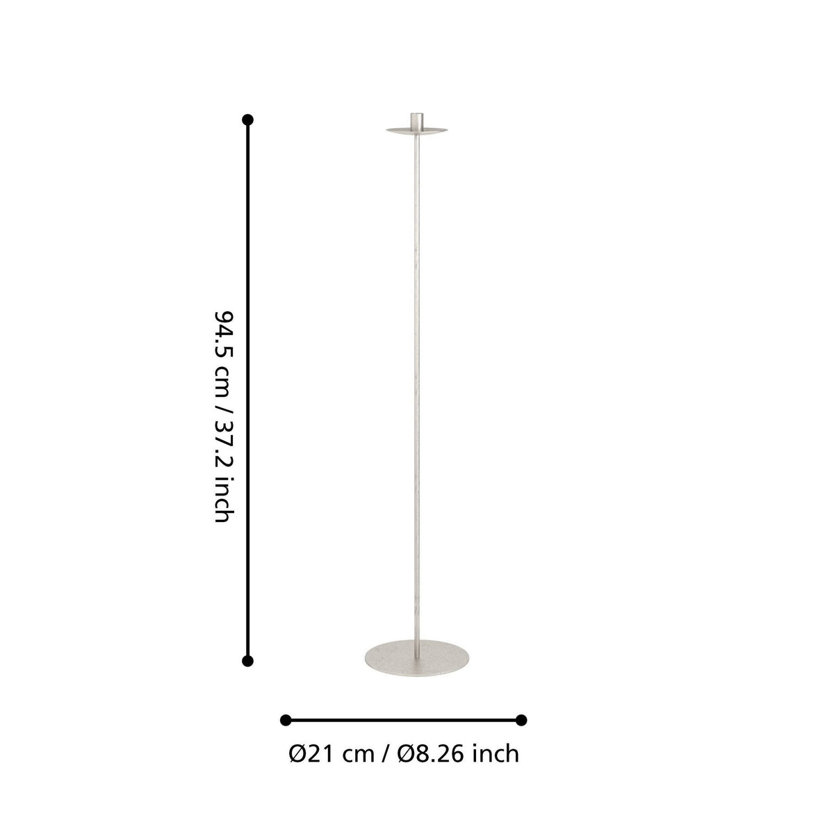 Kandelaar Tenggarong Zilver 21x110 cm