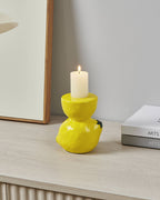 Candlestick Dati Geel 10x9x12cm