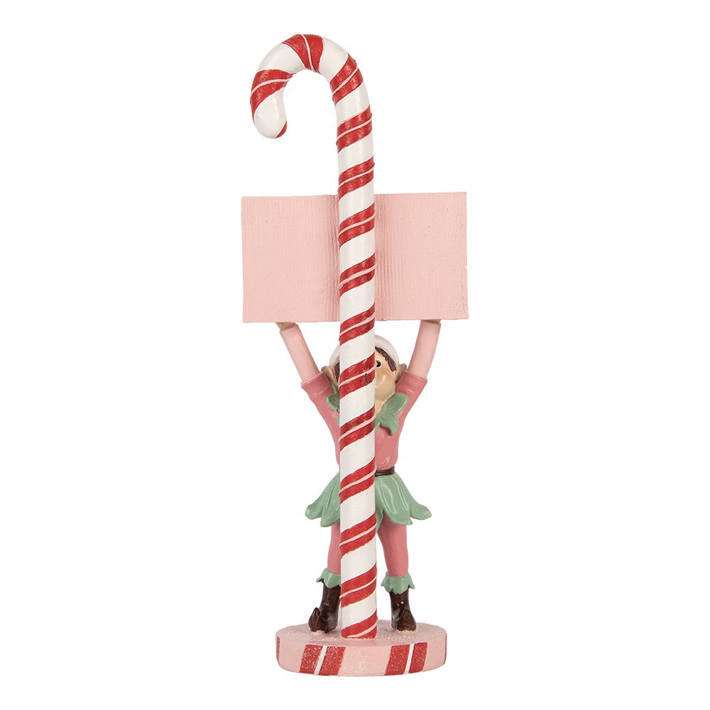 Kerstdecoratie Beeld Elf 11x8x30 cm Roze Kunststof