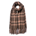Wintersjaal Dames 70x180 cm Roze Polyester Ruit Sjaal