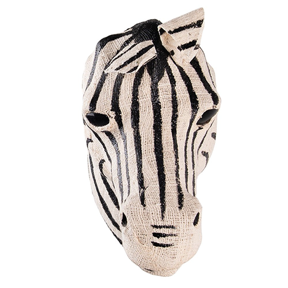 Wanddecoratie Zebra 18 cm Zwart Wit Papier Muurdecoratie