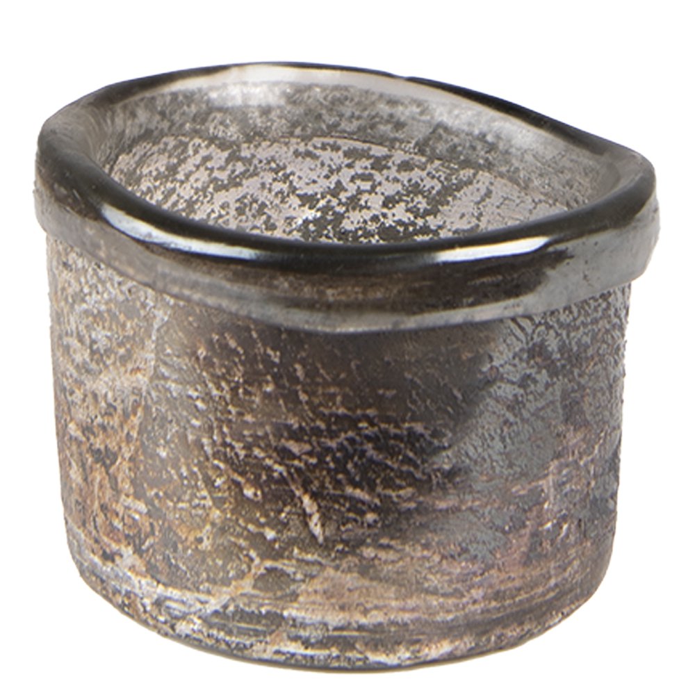 Theelichthouder Ø 8x6 cm Bruin Glas Waxinelichthouder