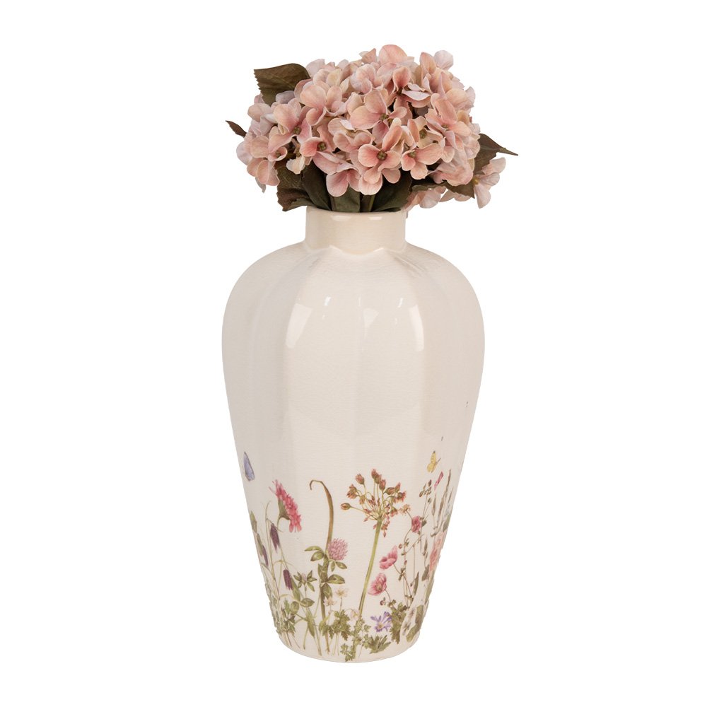 Vaas Ø 17x30 cm Beige Roze Keramiek