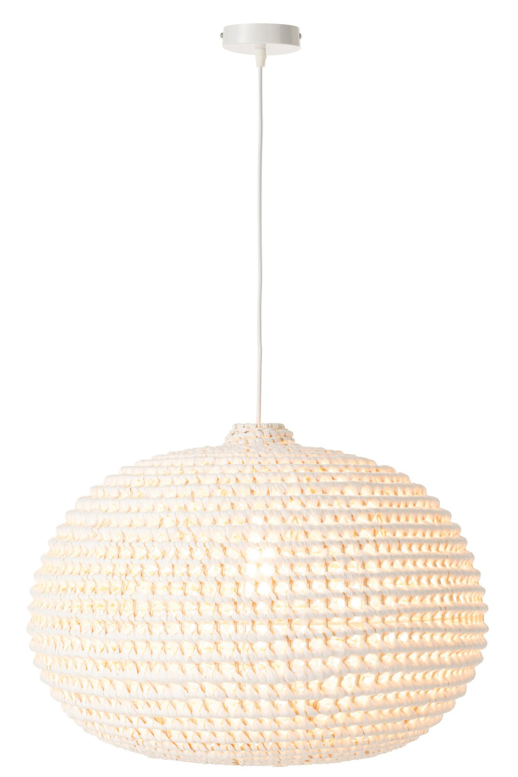 J-Line Plafondlamp Rond Metaal Getwist Wit