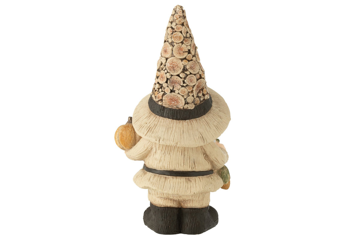 J-Line figuur Kabouter - hout - polyresin - naturel - L