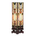 Tiffany Tafellamp 15x15x54 cm Beige Glas Tiffany Bureaulamp