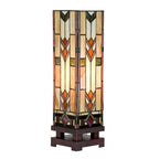 Tiffany Tafellamp 15x15x54 cm Beige Glas Tiffany Bureaulamp