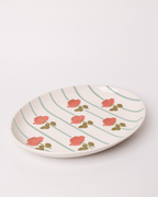 Serveerbord | Keramische handgeschilderde rozenmotieven | Set van 3