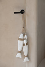 J-Line hanger Vis - hout - wit