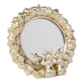 Spiegel Rond konijn hars zilver 21x6,3x20,6cm