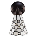 Wandlamp Tiffany 17x12x23 cm Wit Bruin Glas Muurlamp
