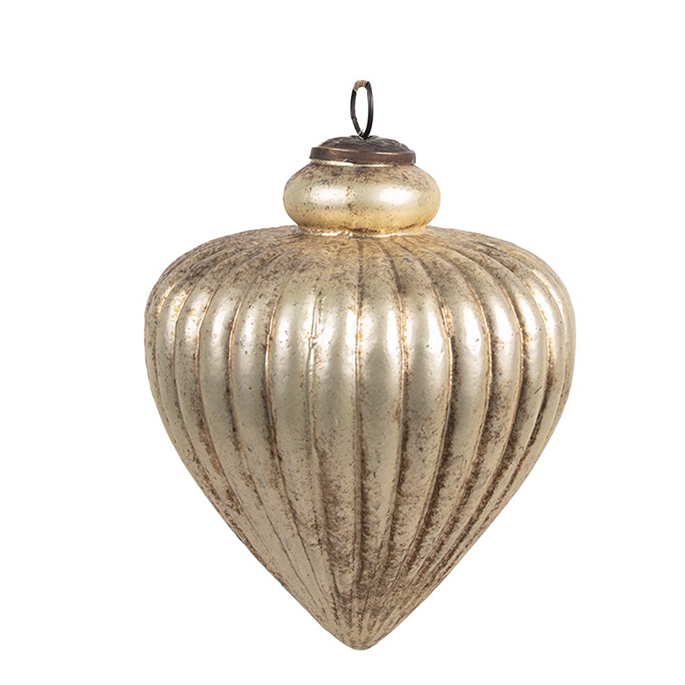 Kerstbal Ø 12x16 cm Goudkleurig Glas Kerstboomversiering