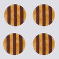 Artisano Onderzetters Set van 4 10 Amber & Bruine Strepen
